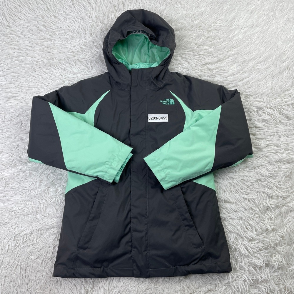 North Face Jacket Girls Large Gray Green Kira Triclimate 3-in-1 HyVent Hooded L - Picture 13 of 13